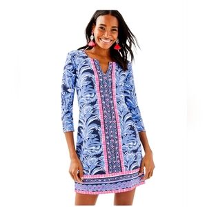 Lilly Pulitzer UPF 50+ ChillyLilly Nadine Dress High Tide You're The Zest LG